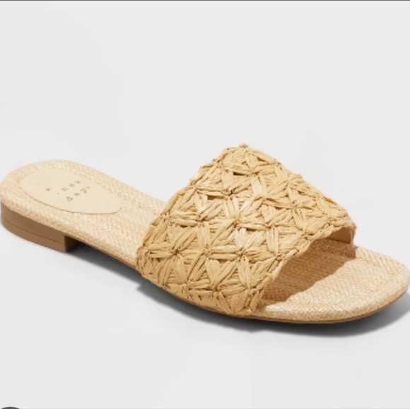 a new day Shoes - A New Day Arielle Raffia Woven Tan Sandals